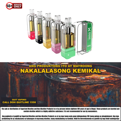 X-Vape X6 10ml 10000 Puffs Freebase 30mg 450mah Disposable Vape