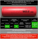 Authentic Sanyo NCR2070C 2070C 20700 3500mAh 30A Battery [sold per 1pc]